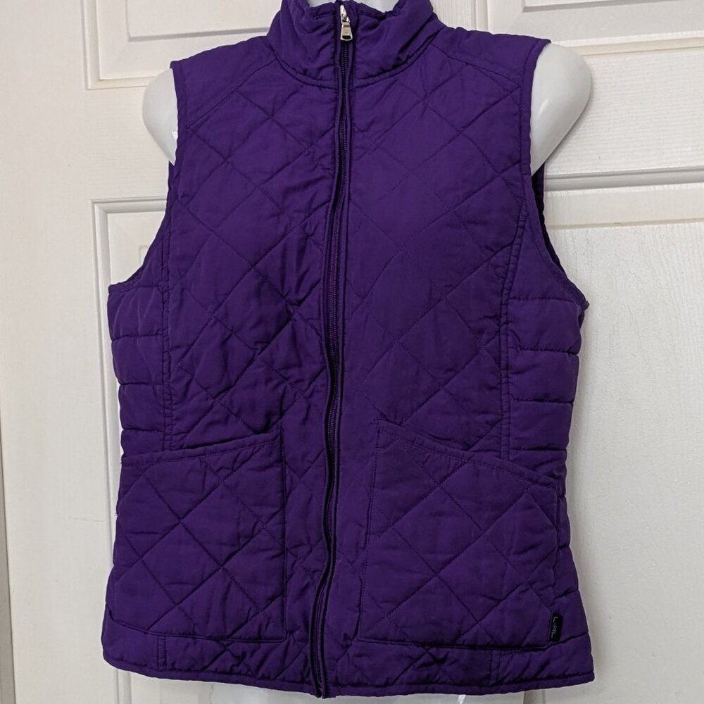 Lauren Ralph Lauren Women's Purple Quilted Vest Full Zip Size M .